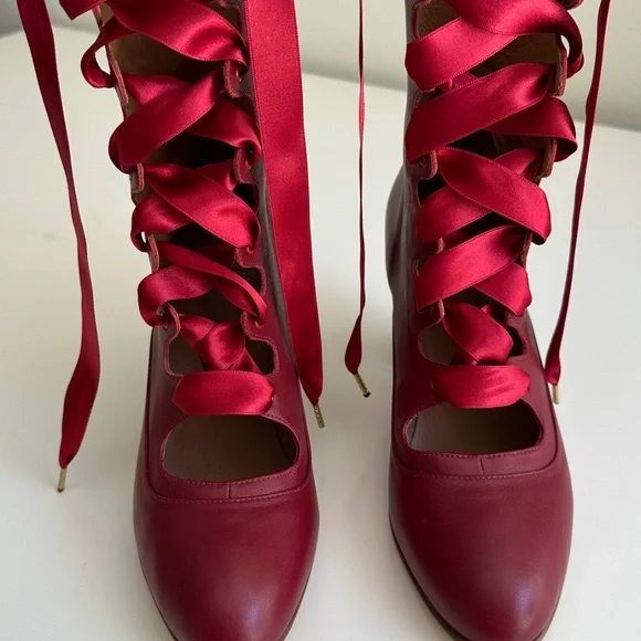 American Duchess Original Tango Boots Red Size 8 1/2 Worn Once - Picture 2 of 14